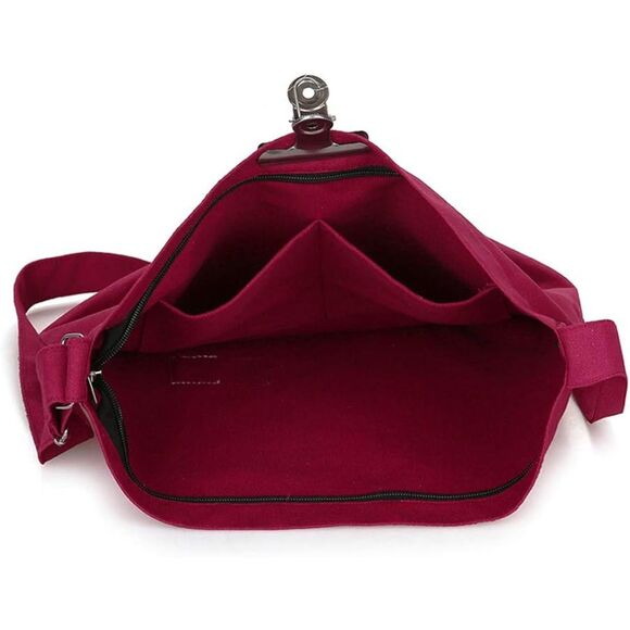 Women Persian Plum Imported Canvas Retro Large Size Shoulder Crossbody Tote Bag - Picture 3 of 4